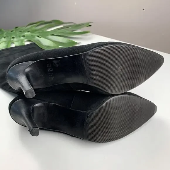 Stuart Weitzman Boots Black Suede Tall Knee High Heeled Women's 7.5 - Picture 11 of 11